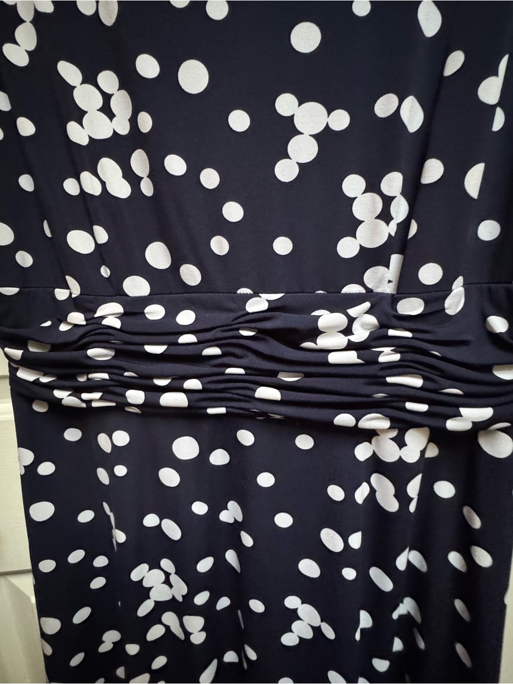 Jessica Howard Navy DarkBlue w White Polka Dot Sleeveless Maxi Dress Womens 18W - Picture 3 of 6